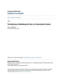 Toni Morrison: Rethinking the Past in a Postcolonial Context
