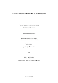 Volatile Compounds Generated by Basidiomycetes
