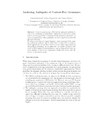 Analyzing Ambiguity of Context-Free Grammars