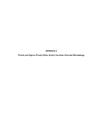 APPENDIX a Priority and Highest Priority Water Quality Condition
