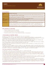 Cakes Information Sheet