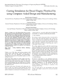 Casting Simulation for Diesel Engine Flywheel by Using Computer Aided Design and Manufacturing