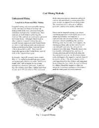 Coal Mining Methods