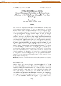 DYNAMICS of LOCAL ISLAM: Fatwa of Muhammad Basiuni Imran, the Grand Imam of Sambas, on the Friday Prayer Attended by Fewer Than Forty People