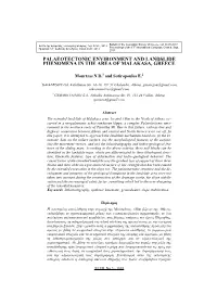Palaeotectonic Environment and Landslide Phenomena in the Area of Malakasa, Greece