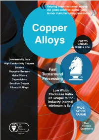 Copper Alloys Form an Important Group of Metals with Many Excellent Properties