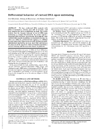 Differential Behavior of Curved DNA Upon Untwisting