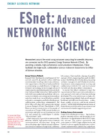 Esnet: Advanced NETWORKING for SCIENCE