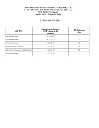 I. Vacancy List