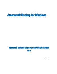 Microsoft Volume Shadow Copy Service Guide