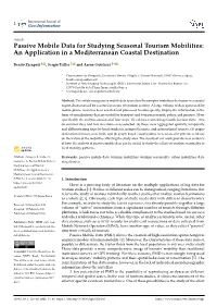 Passive Mobile Data for Studying Seasonal Tourism Mobilities: an Application in a Mediterranean Coastal Destination