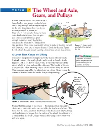 The Wheel and Axle, Gears, and Pulleys