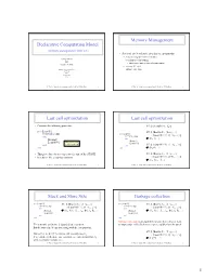 Declarative Computation Model Memory Management Last Call