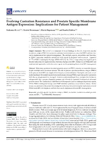 Evolving Castration Resistance and Prostate Specific Membrane