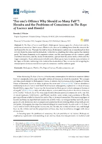 Hecuba and the Problems of Conscience in the Rape of Lucrece and Hamlet