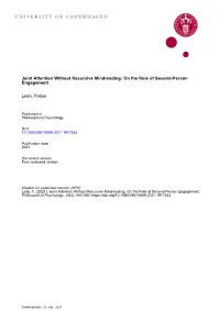 Joint Attention Without Recursive Mindreading: on the Role of Second-Person Engagement