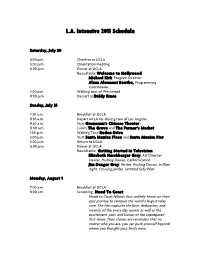 L.A. Intensive 2011 Schedule