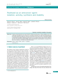 Paclitaxel As an Anticancer Agent: Isolation, Activity, Synthesis and Stability