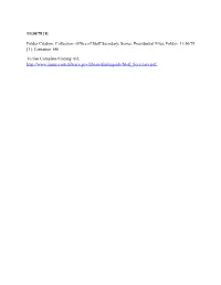 Presidential Files; Folder: 11/30/79 [1]; Container 140