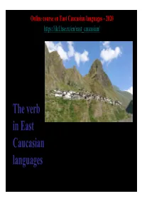 The Verb in East Caucasian Languages