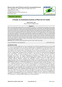 A Study on Sanitation System of Meerut-U.P. India