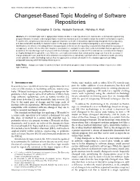 Changeset-Based Topic Modeling of Software Repositories