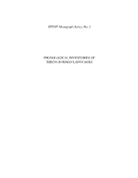 General Editor, Phonological Inventories of Tibeto-Burman