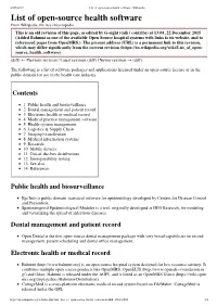 List of Open-Source Health Software