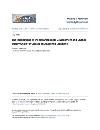 The Implications of the Organizational Development and Change Supply Chain for ODC As an Academic Discipline