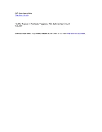 18.917 Topics in Algebraic Topology: the Sullivan Conjecture Fall 2007