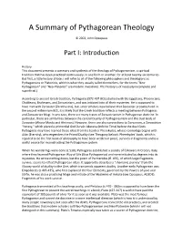 A Summary of Pythagorean Theology