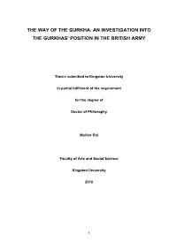 An Investigation Into the Gurkhas' Position in The