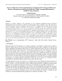 Farmers' Behaviour in the Implementation of Component PTT