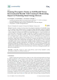 Framing Descriptive Norms As Self-Benefit Versus Environmental Benefit: Self-Construal's Moderating Impact in Promoting Smart