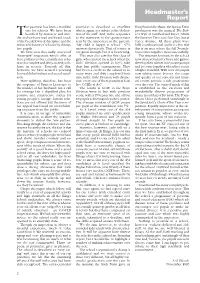 Headmaster's Report