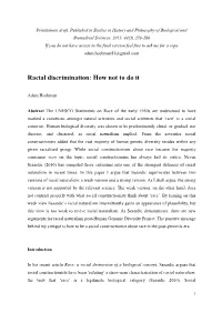 Racial Discrimination: How Not to Do It