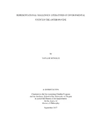 Representational Challenges: Literatures of Environmental