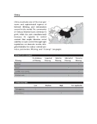 China Maintains One of the Most Per- Vasive and Sophisticated Regimes of Internet ﬁ Ltering and Information Control in the World