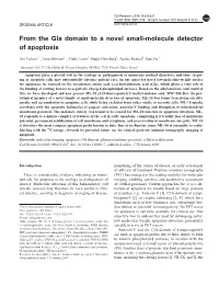 From the Gla Domain to a Novel Small-Molecule Detector of Apoptosis