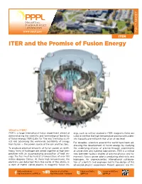 ITER and the Promise of Fusion Energy