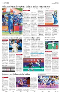 Rohit and Krunal's Exploits Fashion India's Series Victory