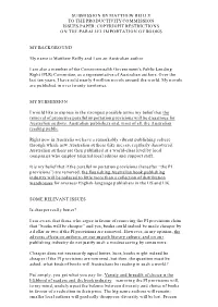 Submission by Matthew Reilly to the Productivity Commission Issues Paper: Copyright Restrictions on the Parallel Importation of Books