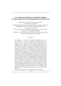 Analysis of Petroleum Hydrocarbons in Soil from View of Bioremediation Process