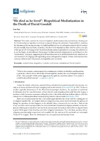 Biopolitical Mediatization in the Death of David Goodall