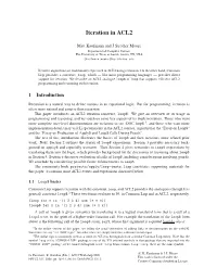 Iteration in ACL2