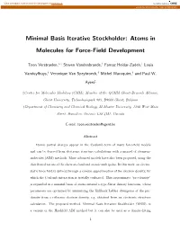 Minimal Basis Iterative Stockholder: Atoms in Molecules for Force-Field Development