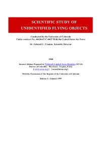 Scientific Study of Unidentified Flying Objects