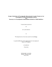 Synthesis of Prostaglandin Ethanolamide Covalent Probes For