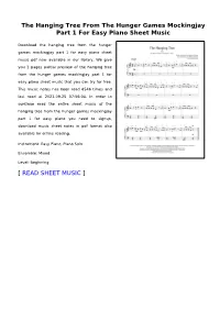 The Hanging Tree from the Hunger Games Mockingjay Part 1 for Easy Piano Sheet Music