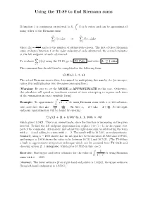 Using the TI-89 to Find Riemann Sums